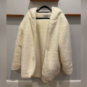 UO Carmella Reversible Hooded Teddy Jacket
